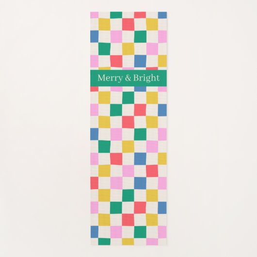 Leuke kleurrijke geruit vrolijk en helder yogamat (Voorkant)