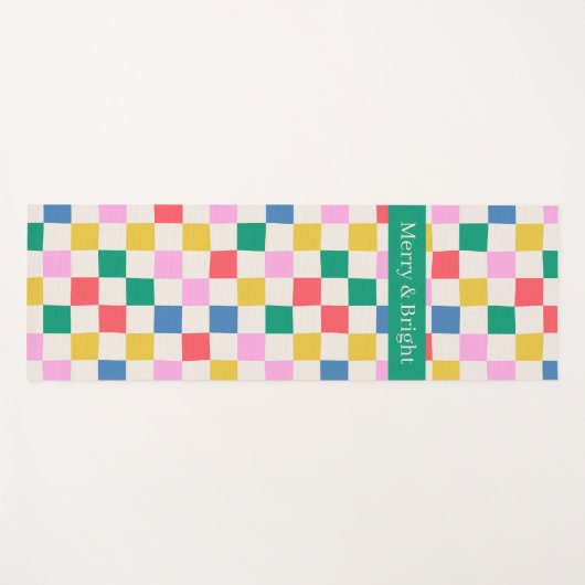 Leuke kleurrijke geruit vrolijk en helder yogamat (Voorkant (horizontaal))