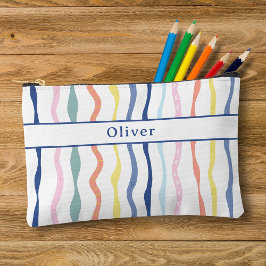 Leuke kleurrijke geschilderde strepen rits potlood etui