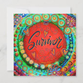 Leuke kleurrijke grillige overlevingsaanmoediging bedankkaart (Voorkant)
