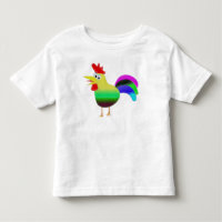 Leuke kleurrijke haan grappig t-shirt cadeau idee