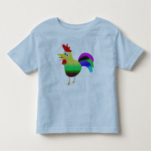 Leuke kleurrijke haan grappig t-shirt cadeau idee