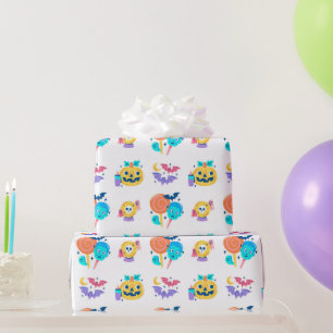 Leuke Kleurrijke Halloween Kinderfeestje Cadeau Cadeaupapier