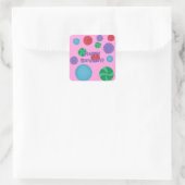 Leuke kleurrijke Happy Birthday Polka Dots Sticker (Tas)