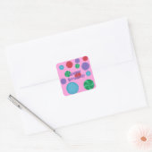 Leuke kleurrijke Happy Birthday Polka Dots Sticker (Envelop)
