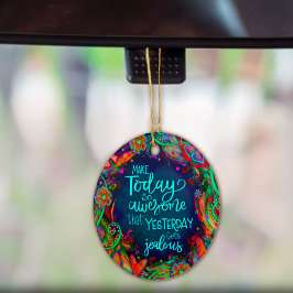 Leuke kleurrijke harten Floral Quote Inspirivity Keramisch Ornament