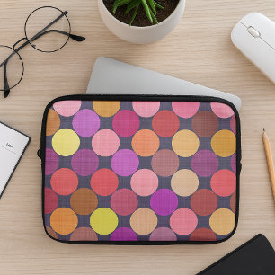 Leuke kleurrijke hedendaagse Polka Dots Art Patter Laptop Sleeve