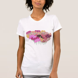 Leuke kleurrijke heldere gelukkige bloemen t-shirt