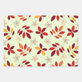 Leuke & Kleurrijke Herfst bladeren Patroon Set van Inpakpapier Vel (Voorkant 3)