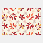 Leuke & Kleurrijke Herfst bladeren Patroon Set van Inpakpapier Vel (Voorkant)