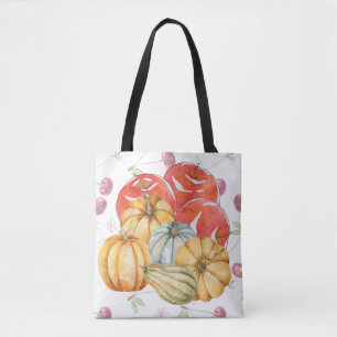 Leuke kleurrijke Herfst seizoen pompoen appels Tote Bag