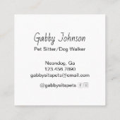 Leuke Kleurrijke Hond Pet Professional Vierkante Visitekaartje (Achterkant)