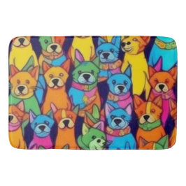 Leuke kleurrijke honden gelukkige honden badmat