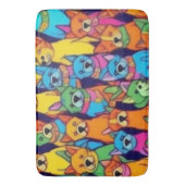 Leuke kleurrijke honden gelukkige honden badmat (Voorkant Verticaal)