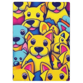Leuke kleurrijke honden gelukkige honden klembord (Achterkant)