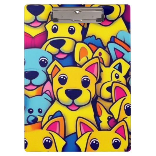 Leuke kleurrijke honden gelukkige honden klembord (Voorkant)