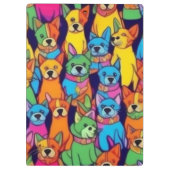 Leuke kleurrijke honden gelukkige honden klembord (Achterkant)