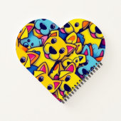 Leuke kleurrijke honden gelukkige honden notitieboek (Achterkant)