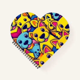 Leuke kleurrijke honden gelukkige honden notitieboek