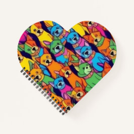 Leuke kleurrijke honden gelukkige honden notitieboek