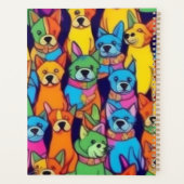 Leuke kleurrijke honden gelukkige honden planner (Achterkant)