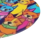 Leuke kleurrijke honden gelukkige honden snijplank (Hoek)