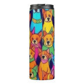 Leuke kleurrijke honden gelukkige honden thermosbeker (Achterkant)