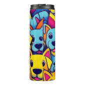Leuke kleurrijke honden gelukkige honden thermosbeker (Achterkant)