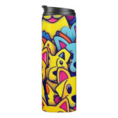 Leuke kleurrijke honden gelukkige honden thermosbeker (Geroteerd rechts)