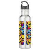 Leuke kleurrijke honden gelukkige honden waterfles (Achterkant)