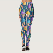 Leuke kleurrijke Ice Cream Cone Sweet Dessert Patt Leggings (Achterkant)