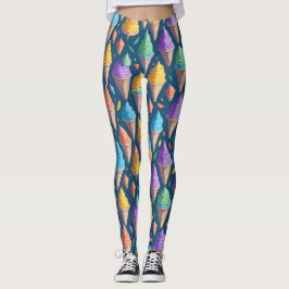 Leuke kleurrijke Ice Cream Cone Sweet Dessert Patt Leggings