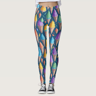 Leuke kleurrijke Ice Cream Cone Sweet Dessert Patt Leggings