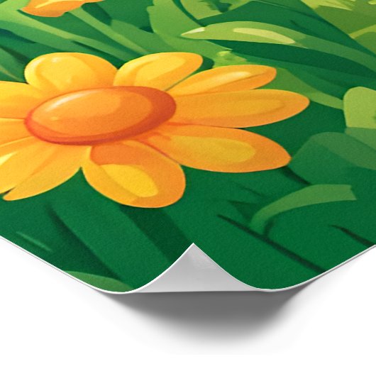 Leuke Kleurrijke Joyful Garden Girl AI Poster (Hoek)