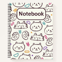 leuke kleurrijke kat kinderen notitieboek 