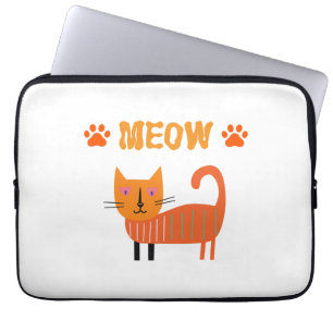 Leuke kleurrijke kat ziet er geweldig uit op lapto laptop sleeve