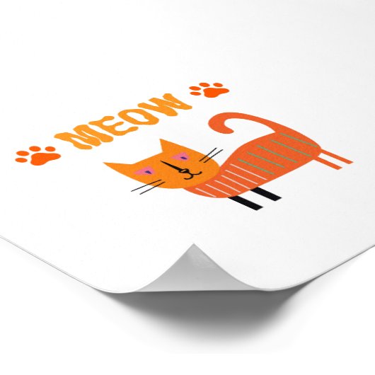 Leuke kleurrijke kat ziet er geweldig uit poster (Hoek)