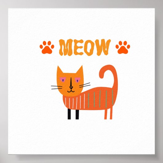 Leuke kleurrijke kat ziet er geweldig uit poster (Voorkant)