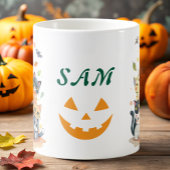 Leuke kleurrijke katten in pompoen gepersonaliseer koffiemok