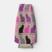 Leuke kleurrijke katten patroon fles koeler (Voorkant)