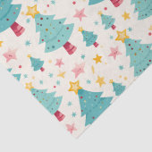 Leuke kleurrijke kerstbomen tissuepapier (Detail)