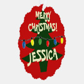 Leuke kleurrijke kerstboom lampen papier ornament kaart (Rechts)