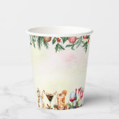 Leuke kleurrijke kerstcocktail party papieren bekers (Achterkant)