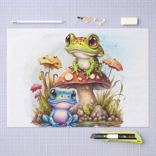 Leuke kleurrijke kikkers tissuepapier (Craft)