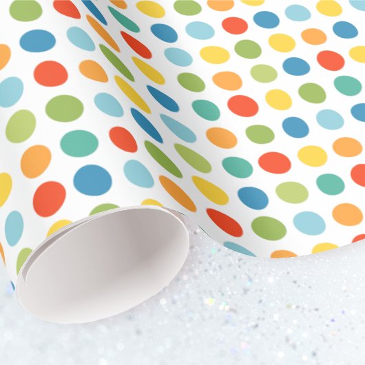 Leuke kleurrijke Kinder Polka Dot Pattern Modern Cadeaupapier