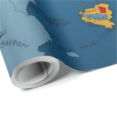 Leuke kleurrijke kinder wereldkaart cadeaupapier (Rol Hoek)