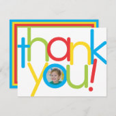 Leuke Kleurrijke Kinderen Foto Bedankt Kaart (Voorkant / Achterkant)