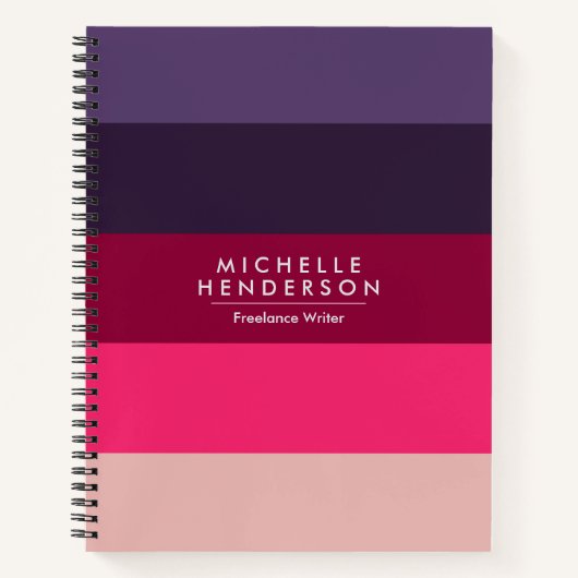 Leuke Kleurrijke Kleurblok Gradiente Stripes Notitieboek (Voorkant)