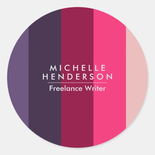 Leuke Kleurrijke Kleurblok Gradiente Stripes Ronde Sticker (Voorkant)