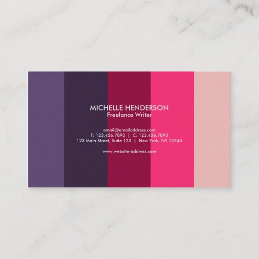 Leuke Kleurrijke Kleurblok Gradiente Stripes Visitekaartje (Achterkant)